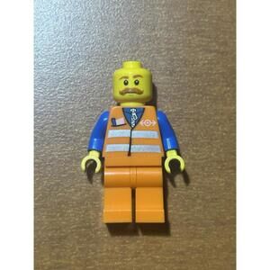 LEGO TOWN TRAIN WORKER ORANGE BLUE MINIFIGURE SET 7936